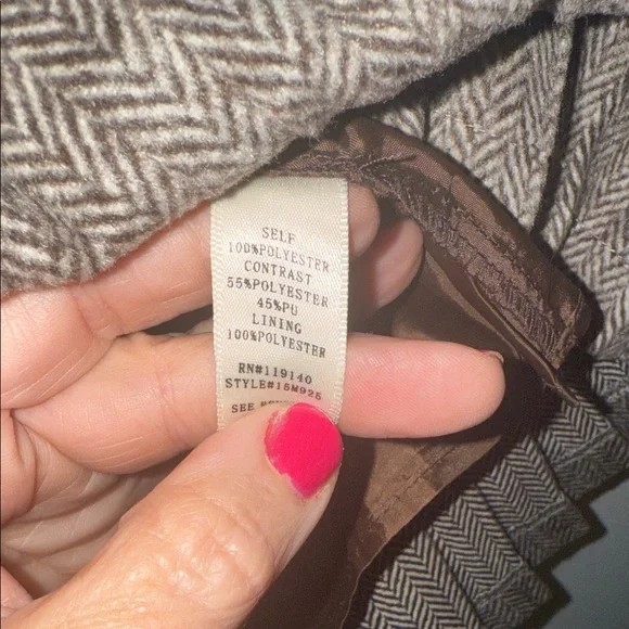 Altar’d State Elegant Brown Tweed Pleated Skirt - medium. B4 - Picture 5 of 6